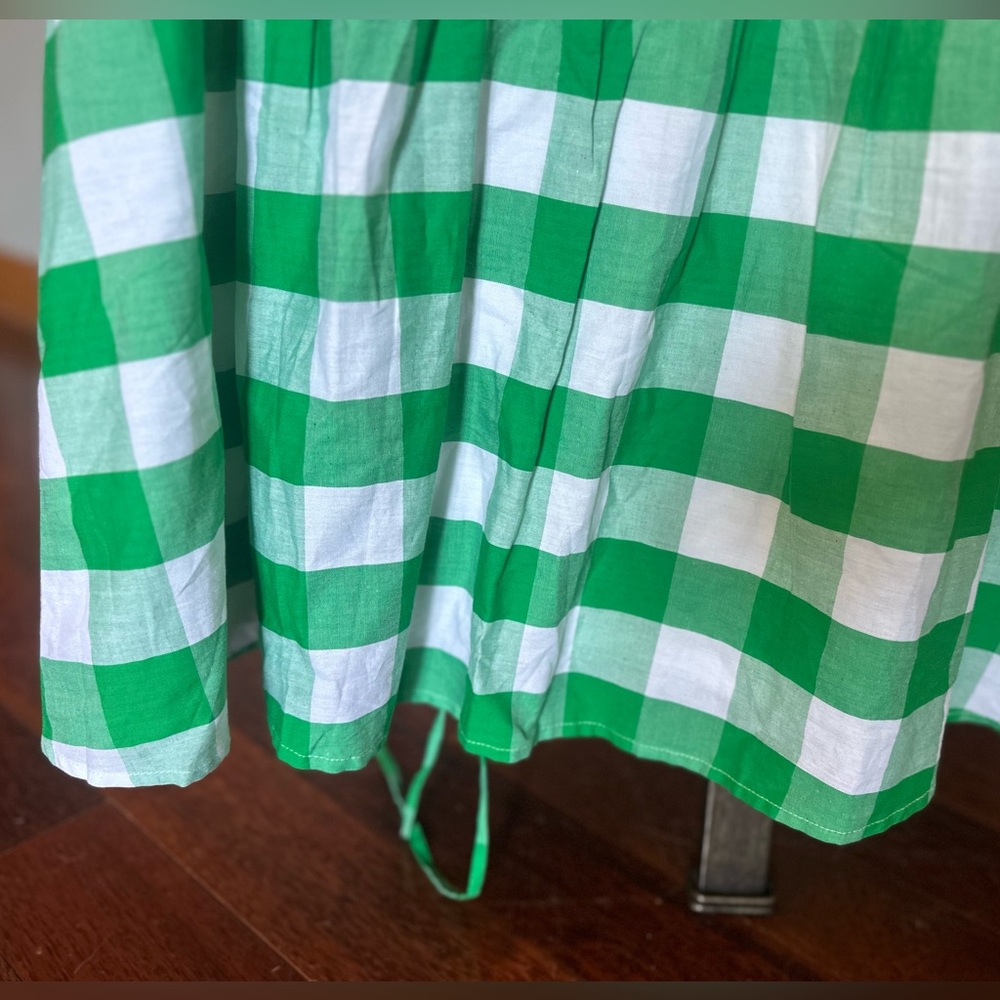 💚 Aura Green/White Checkered Dress. Pink Accents & Pockets. Women’s Large. NWOT. - Picture 5 of 14